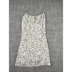 Wilfred Aritzia Green Pink Bellow Mini Micro Floral Dress Sz 10